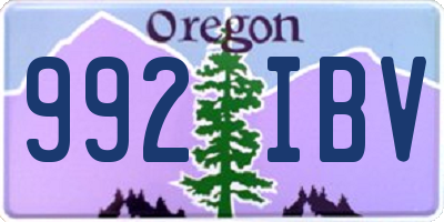 OR license plate 992IBV