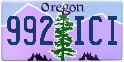 OR license plate 992ICI