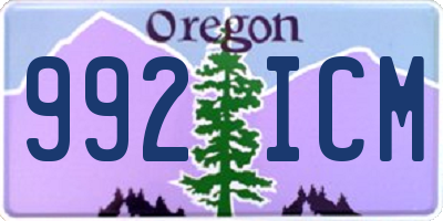 OR license plate 992ICM