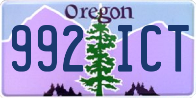 OR license plate 992ICT