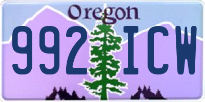 OR license plate 992ICW
