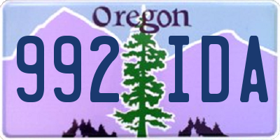 OR license plate 992IDA