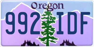 OR license plate 992IDF