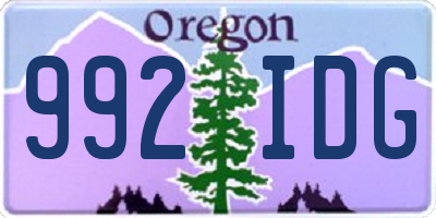 OR license plate 992IDG