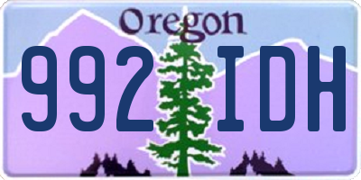 OR license plate 992IDH