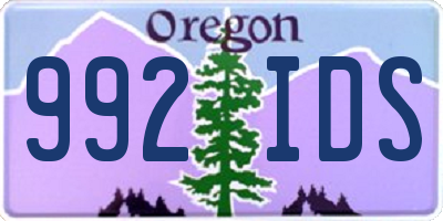 OR license plate 992IDS