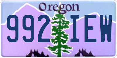 OR license plate 992IEW