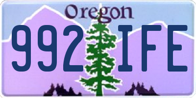 OR license plate 992IFE