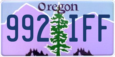 OR license plate 992IFF