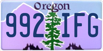 OR license plate 992IFG