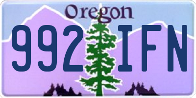 OR license plate 992IFN
