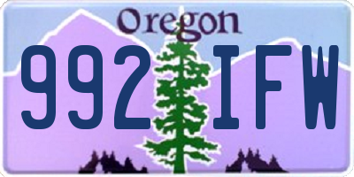 OR license plate 992IFW