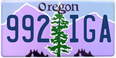 OR license plate 992IGA