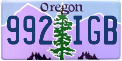 OR license plate 992IGB