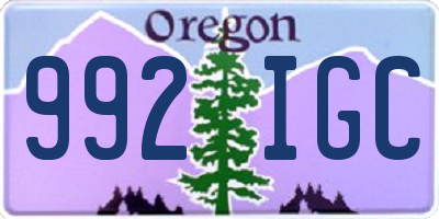 OR license plate 992IGC