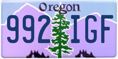 OR license plate 992IGF