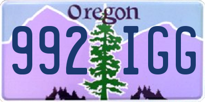 OR license plate 992IGG