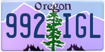 OR license plate 992IGL