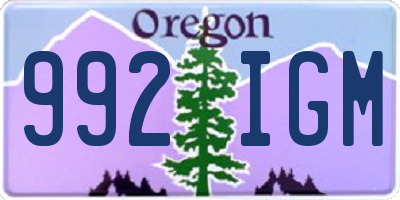 OR license plate 992IGM