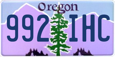 OR license plate 992IHC