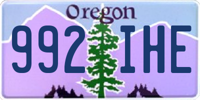 OR license plate 992IHE