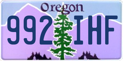 OR license plate 992IHF