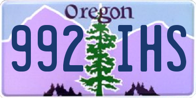 OR license plate 992IHS