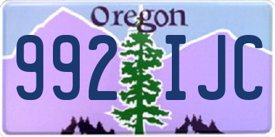 OR license plate 992IJC