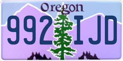 OR license plate 992IJD