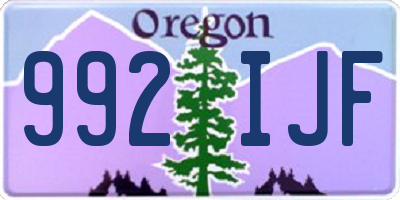 OR license plate 992IJF