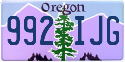 OR license plate 992IJG