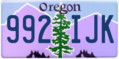 OR license plate 992IJK