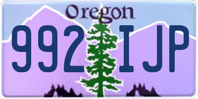 OR license plate 992IJP