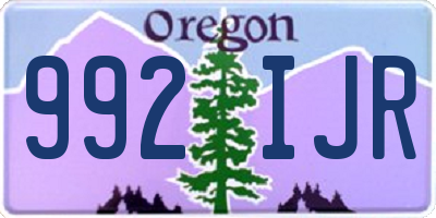 OR license plate 992IJR