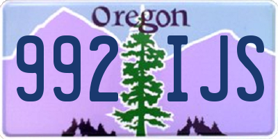 OR license plate 992IJS