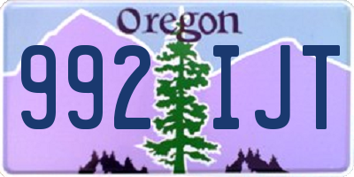 OR license plate 992IJT