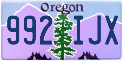 OR license plate 992IJX