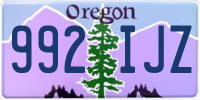 OR license plate 992IJZ