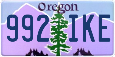 OR license plate 992IKE