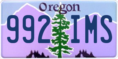 OR license plate 992IMS