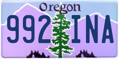 OR license plate 992INA