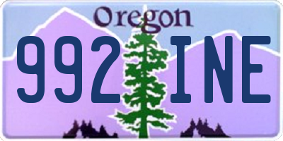 OR license plate 992INE