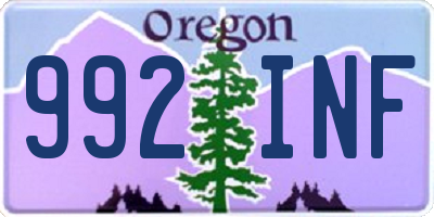 OR license plate 992INF