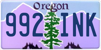 OR license plate 992INK