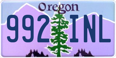 OR license plate 992INL