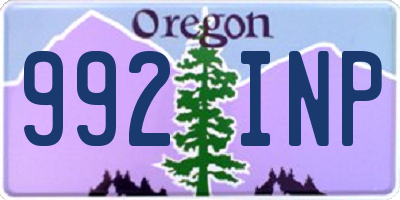 OR license plate 992INP