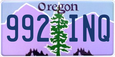 OR license plate 992INQ