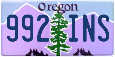 OR license plate 992INS