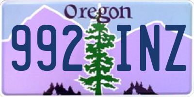 OR license plate 992INZ