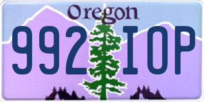 OR license plate 992IOP